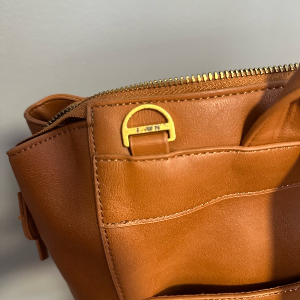 Fawn Design Brown Faux Leather Backpack Set with Gold Accents. - Picture 9 of 13